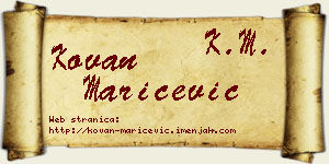 Kovan Marićević vizit kartica